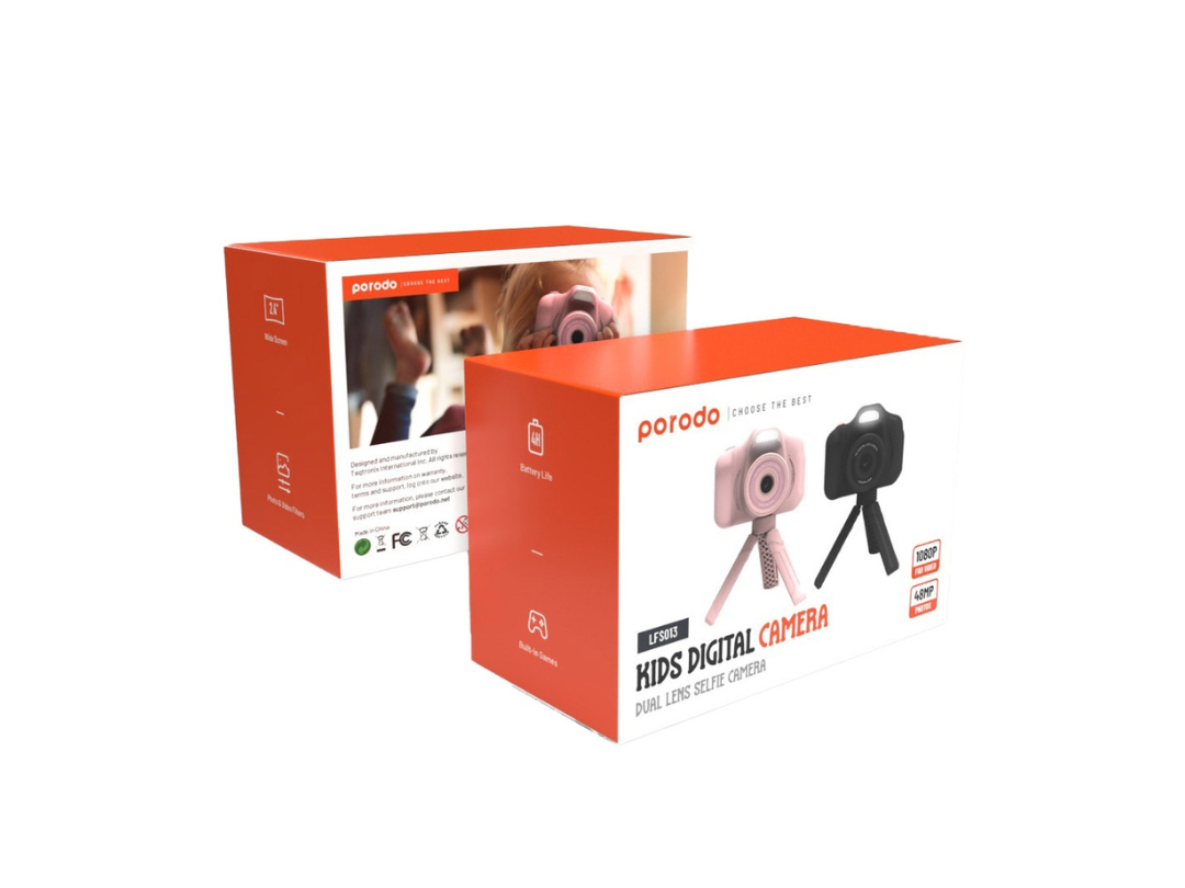 Porodo Kids Digital Camera Dual Lens Selfie - Pink - Qatar Porodo Kids Digital Camera Dual Lens Selfie - Pink - Qatar